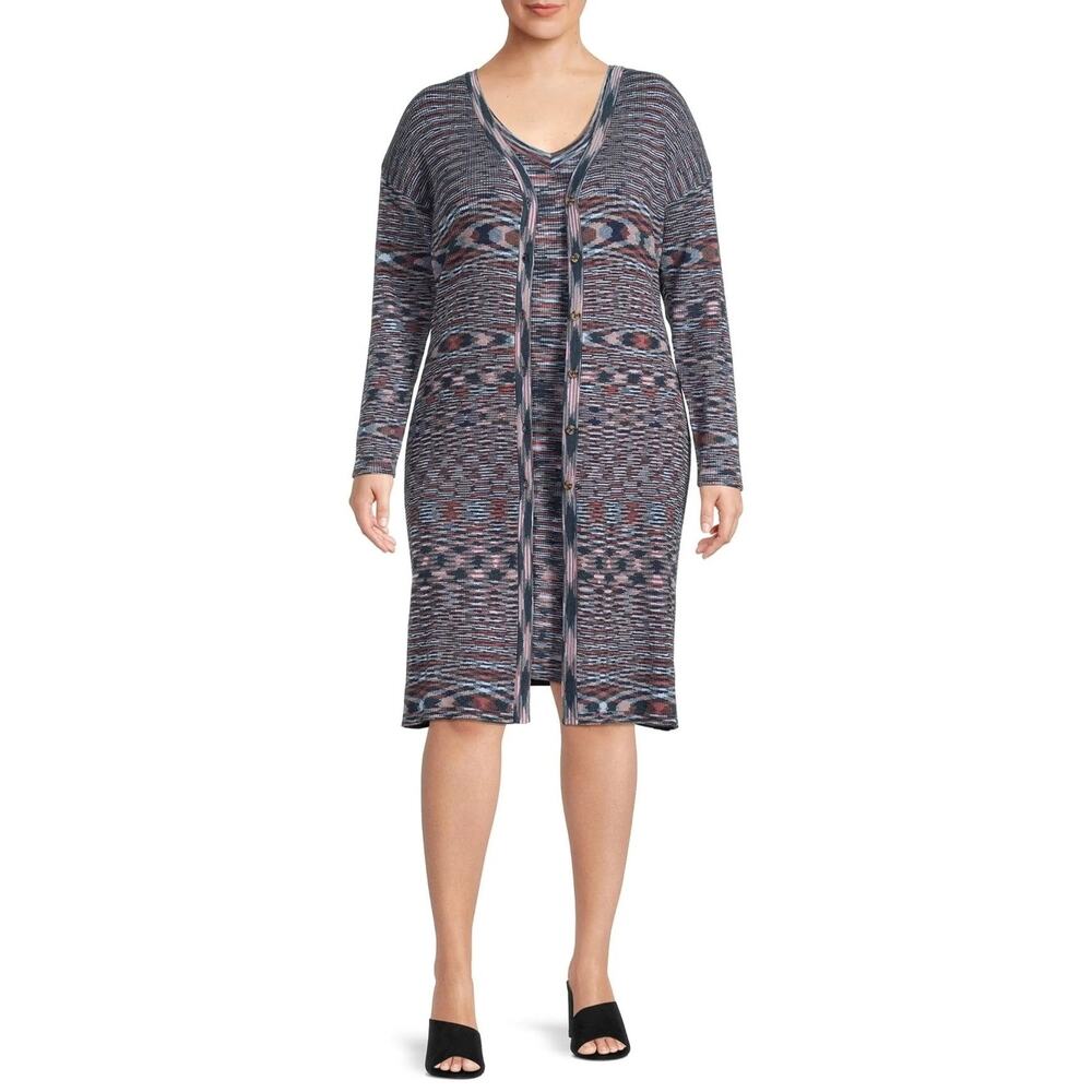 NEW Terra & Sky Knit Tank Dress and Cardigan Sweater Set Women's plus 3X 3508